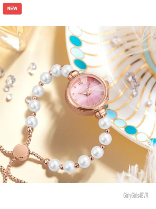Elegant Pearl Bracelet Watch Women Small Round Dial Analog Quartz Waterproof main image 6